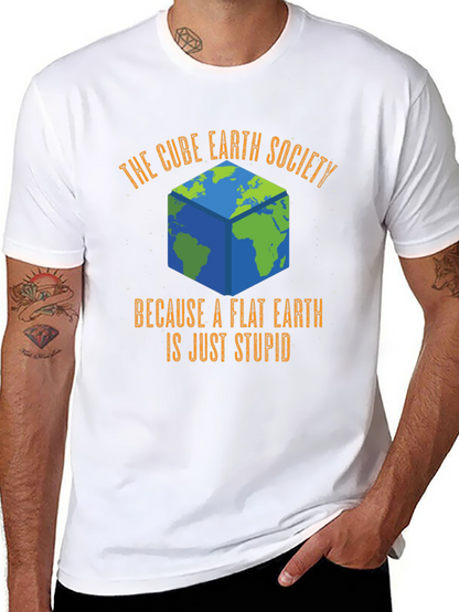 Cube Earth Society Funny Graphic T-Shirt