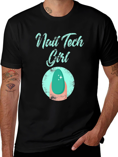 Nail Tech Girl T-Shirt - Fashionable Graphic Tee