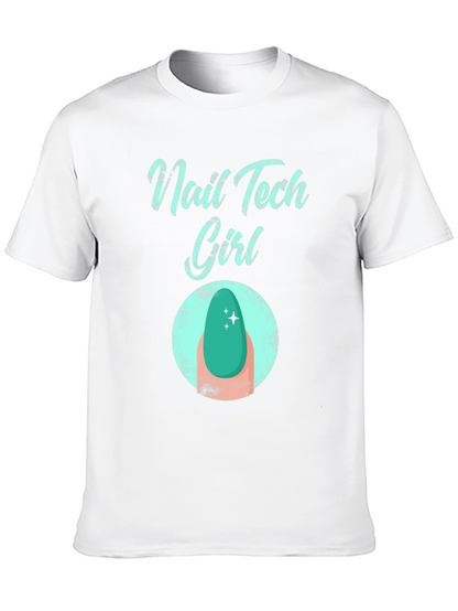 Nail Tech Girl T-Shirt - Fashionable Graphic Tee