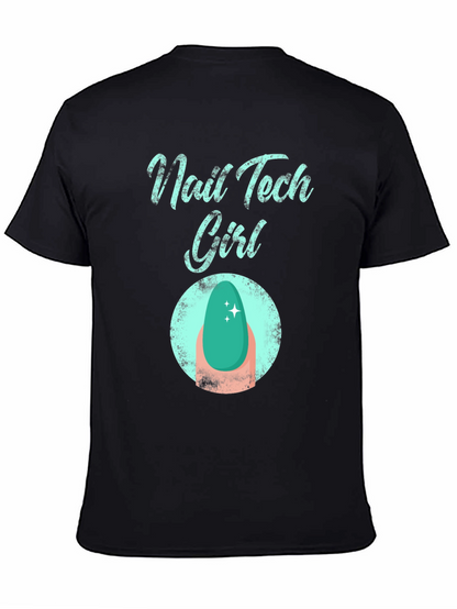 Nail Tech Girl T-Shirt - Fashionable Graphic Tee