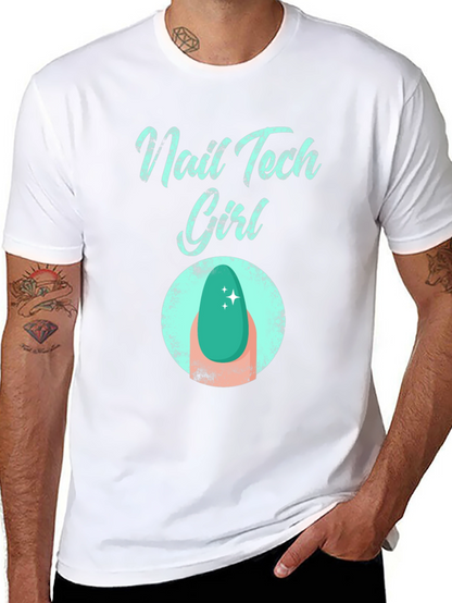 Nail Tech Girl T-Shirt - Fashionable Graphic Tee