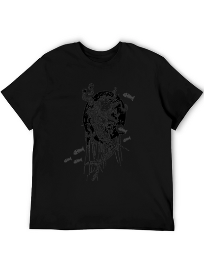 Grim Mermaid Graphic Tee - Black Cotton T-Shirt