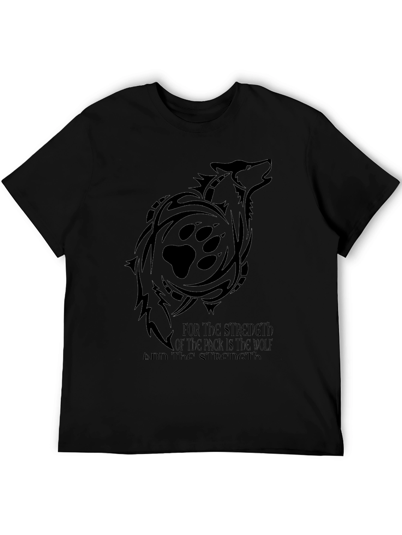 Wolf Pack Strength Graphic Tee - Black