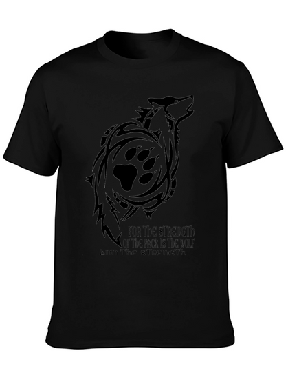 Wolf Pack Strength Graphic Tee - Black