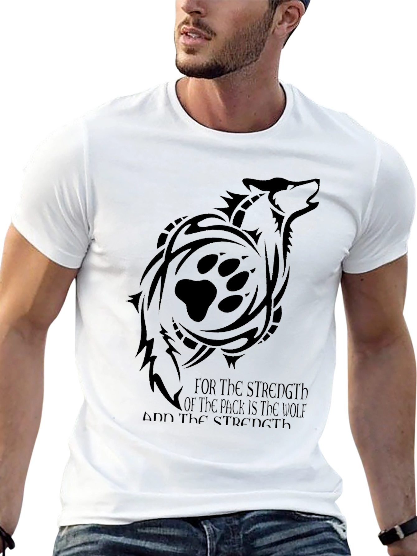 Wolf Pack Strength Graphic Tee - Black