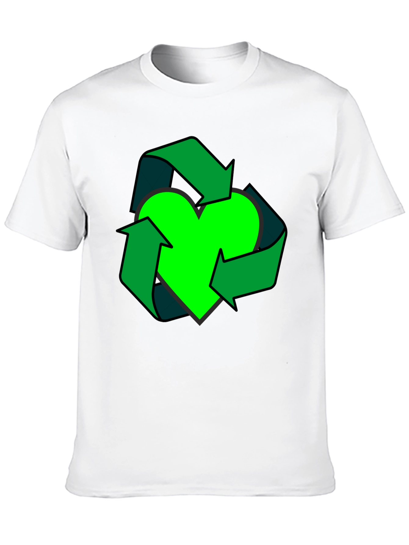 Eco Heart Recycle Graphic Tee - Black