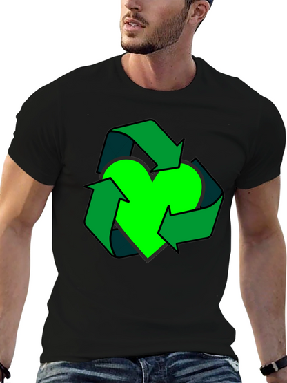 Eco Heart Recycle Graphic Tee - Black