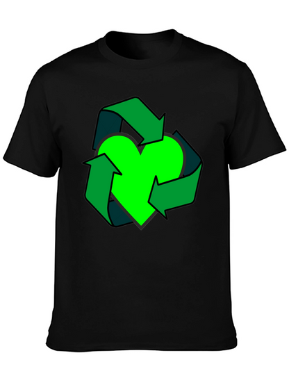 Eco Heart Recycle Graphic Tee - Black