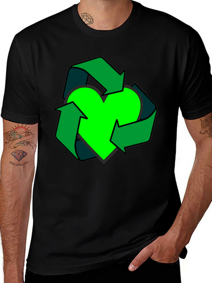 Eco Heart Recycle Graphic Tee - Black