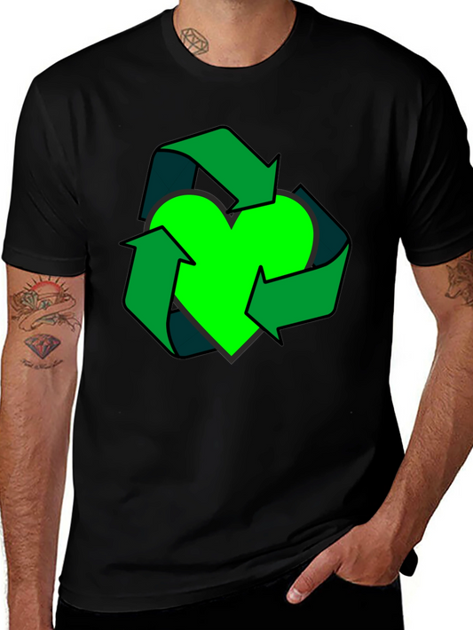 Eco Heart Recycle Graphic Tee - Black