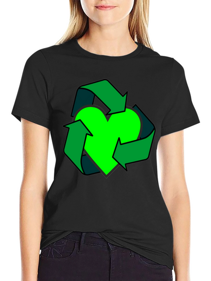 Eco Heart Recycle Graphic Tee - Black