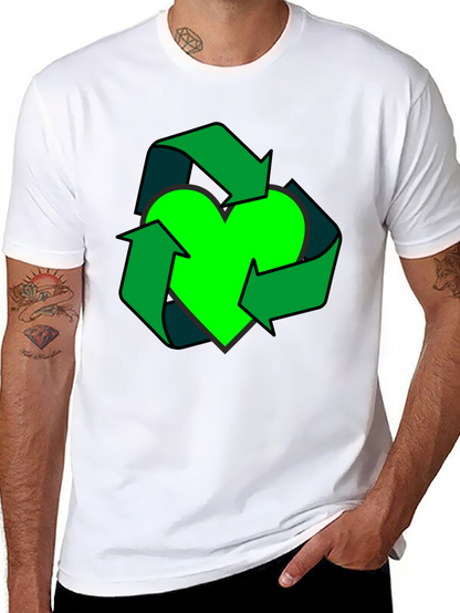 Eco Heart Recycle Graphic Tee - Black