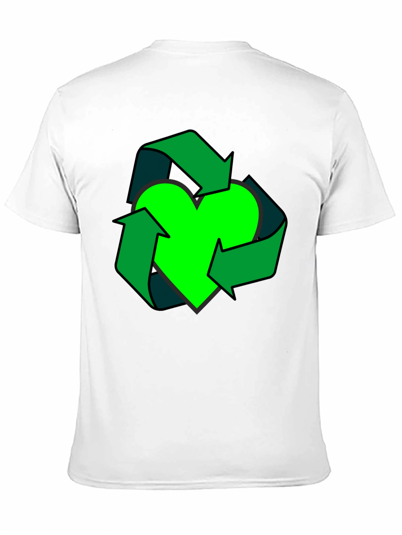 Eco Heart Recycle Graphic Tee - Black