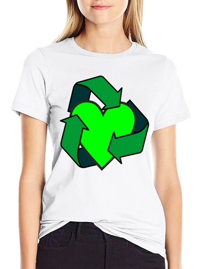 Eco Heart Recycle Graphic Tee - Black