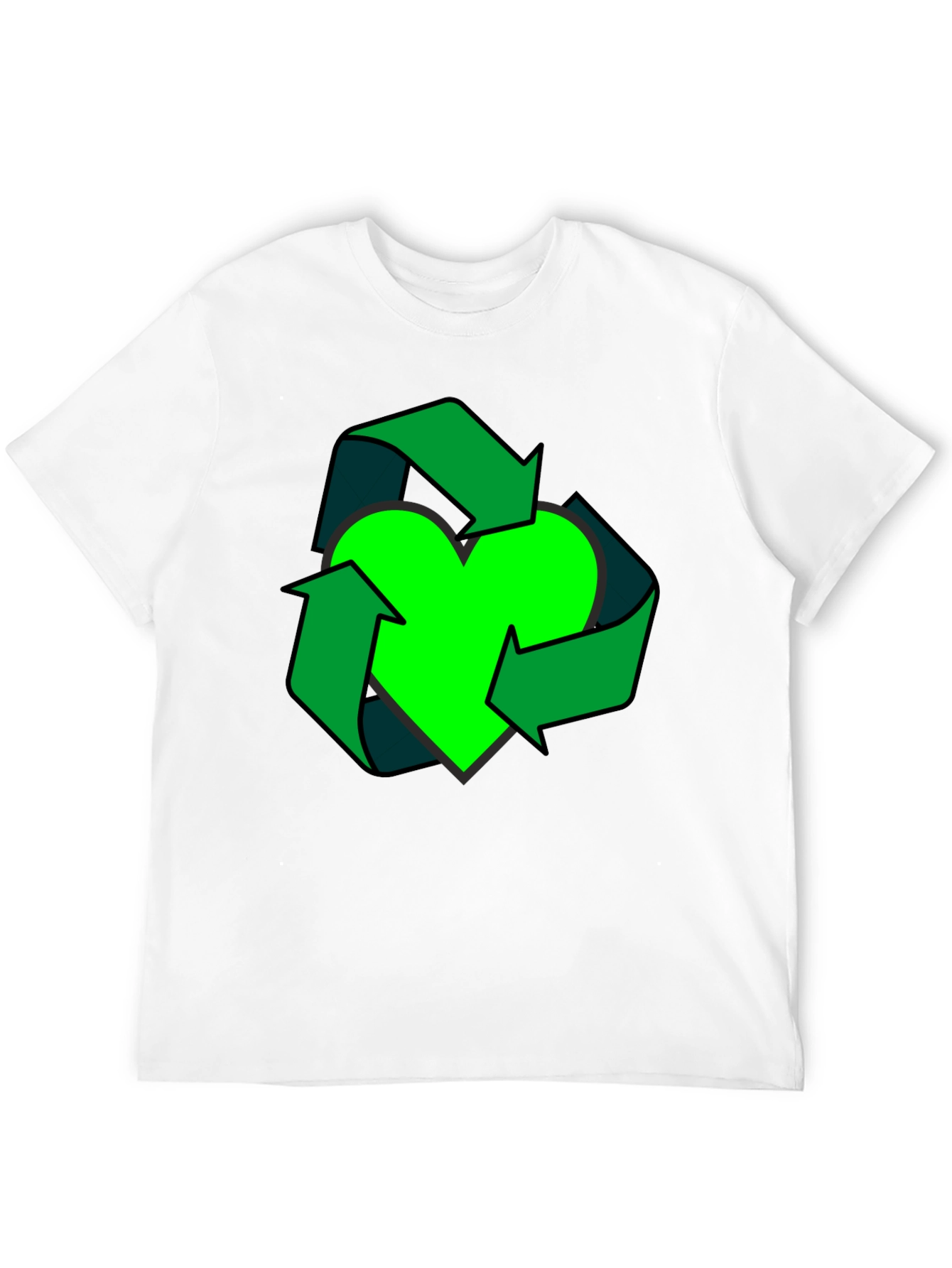 Eco Heart Recycle Graphic Tee - Black