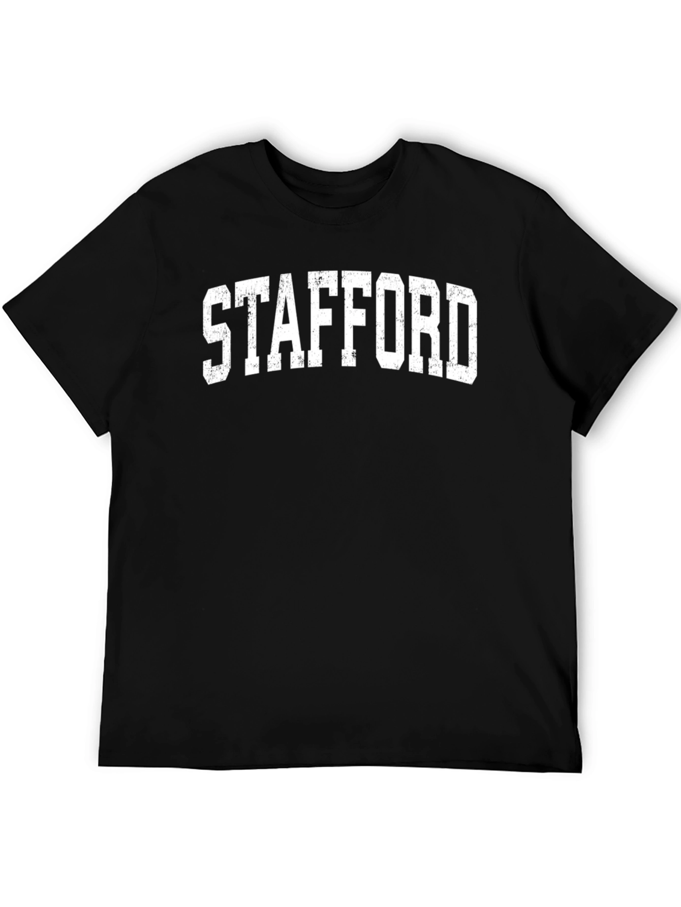 Stafford Distressed Print Black T-Shirt