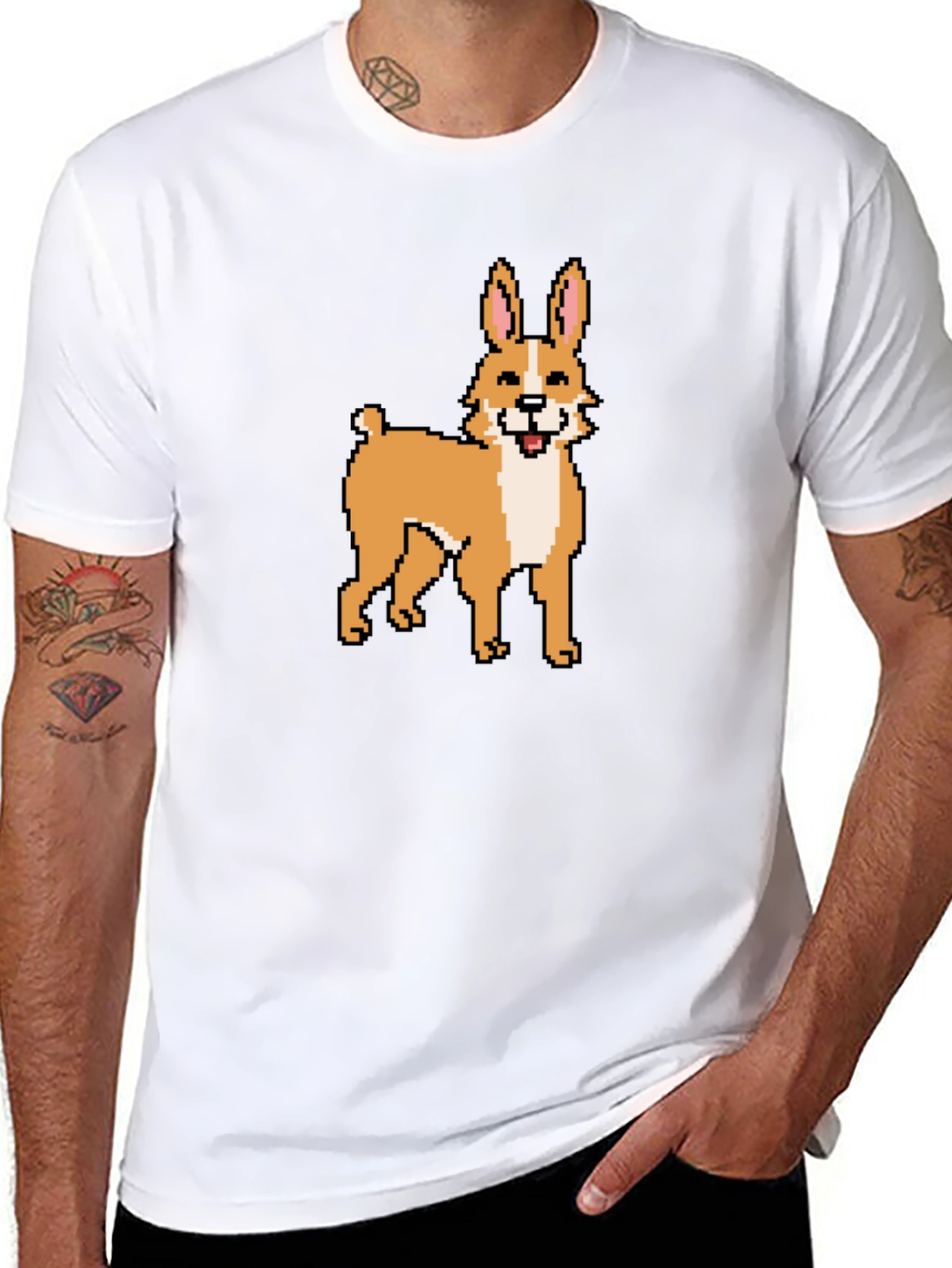 Pixel Art Dog T-Shirt - Unique Graphic Tee
