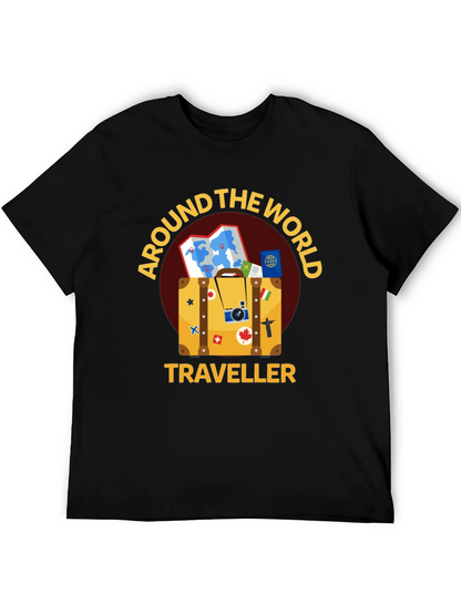 Around The World Traveler Black T-Shirt