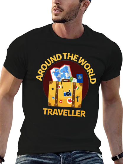 Around The World Traveler Black T-Shirt
