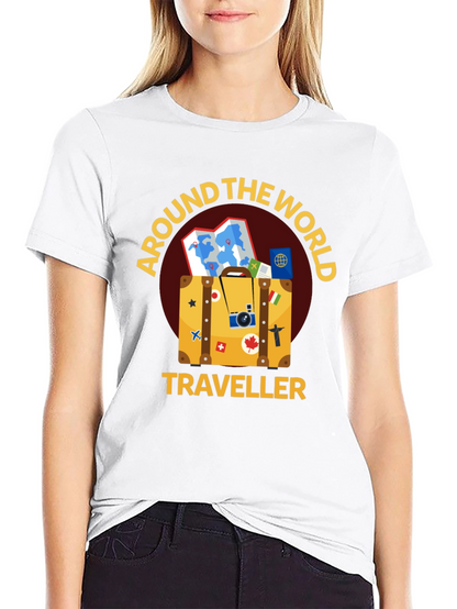 Around The World Traveler Black T-Shirt