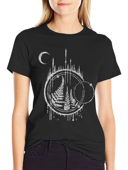 Occult Fern Graphic T-Shirt - Black Cotton Tee