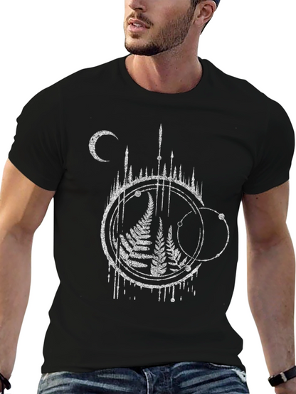 Occult Fern Graphic T-Shirt - Black Cotton Tee
