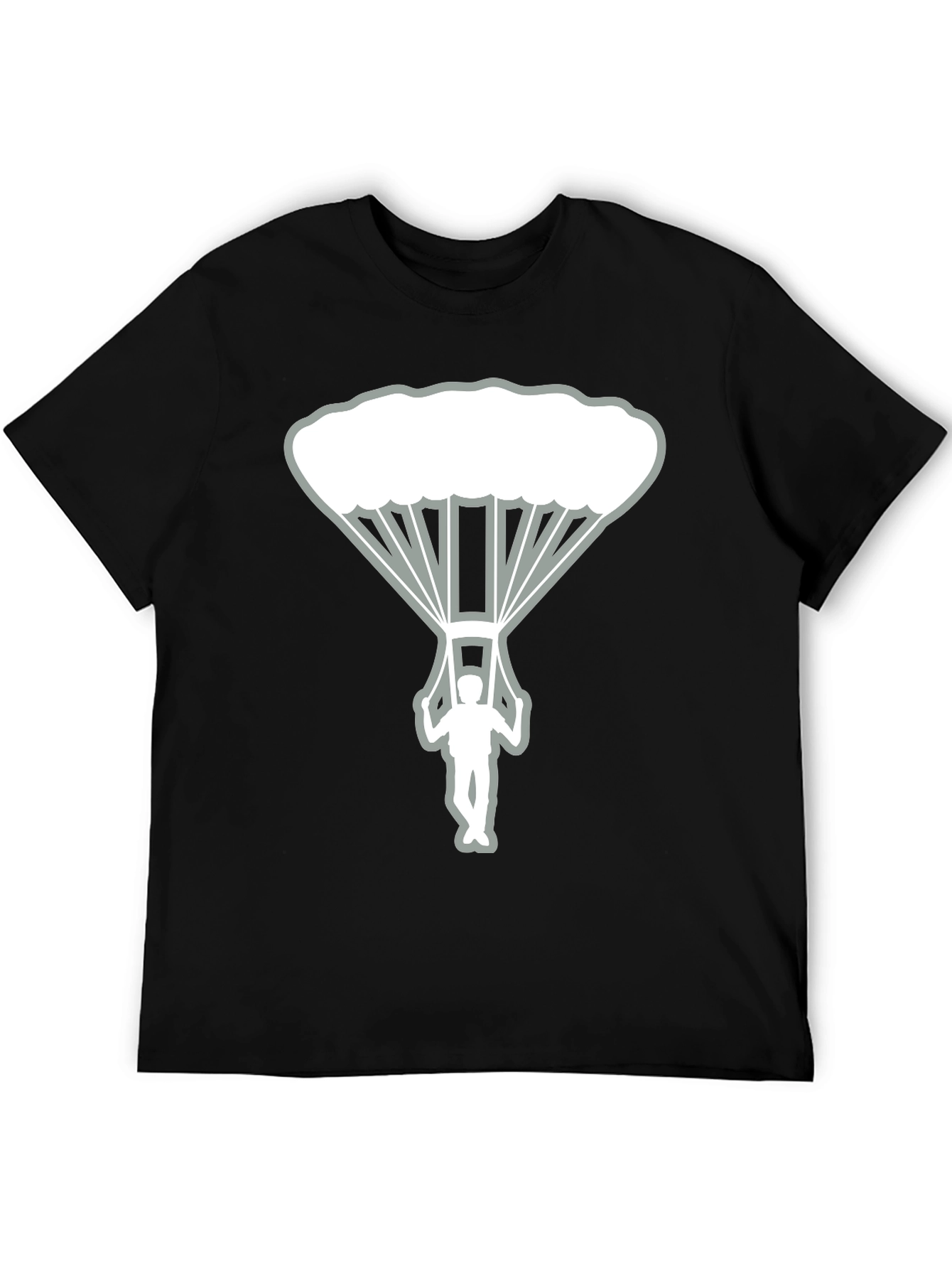 Skydiver Graphic Tee - Black Cotton T-Shirt