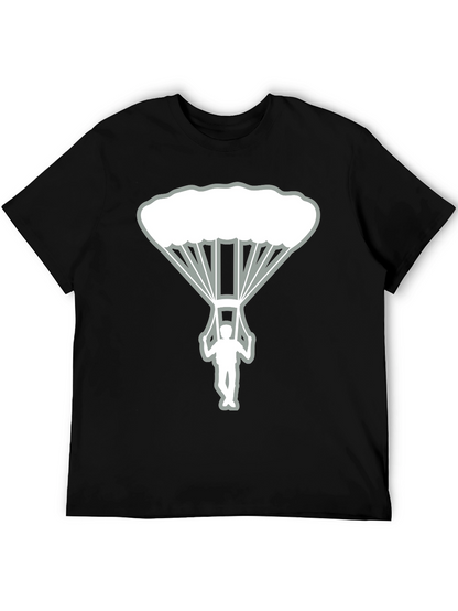 Skydiver Graphic Tee - Black Cotton T-Shirt