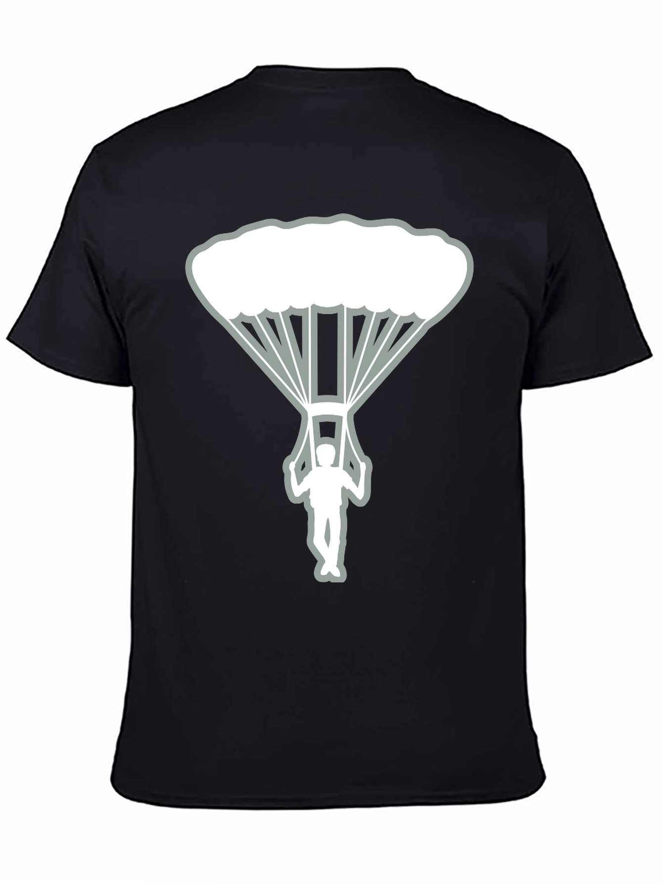 Skydiver Graphic Tee - Black Cotton T-Shirt