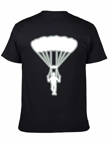 Skydiver Graphic Tee - Black Cotton T-Shirt