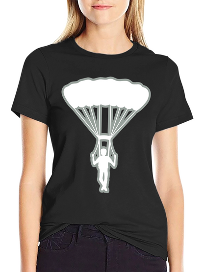 Skydiver Graphic Tee - Black Cotton T-Shirt