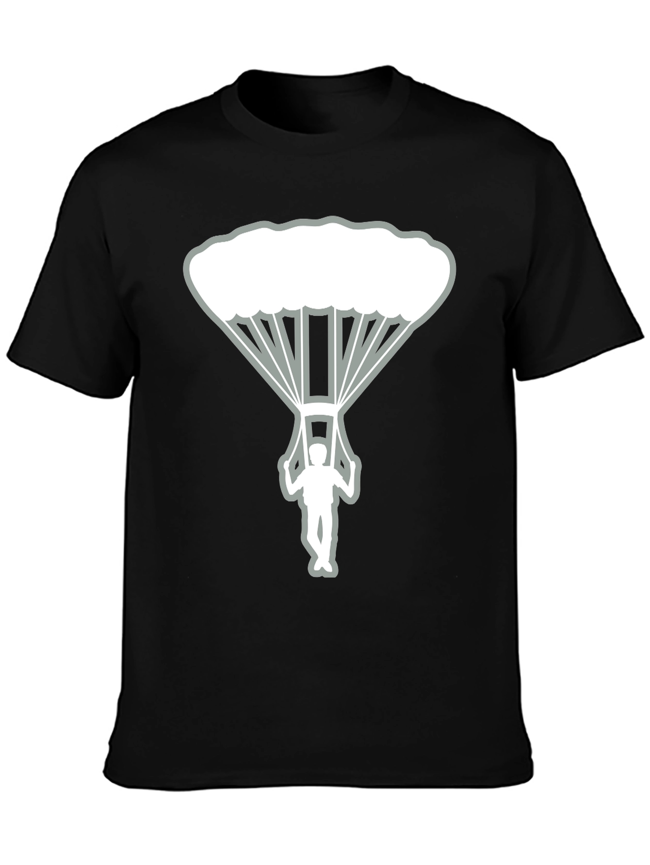 Skydiver Graphic Tee - Black Cotton T-Shirt