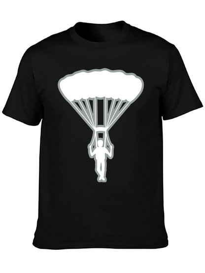 Skydiver Graphic Tee - Black Cotton T-Shirt