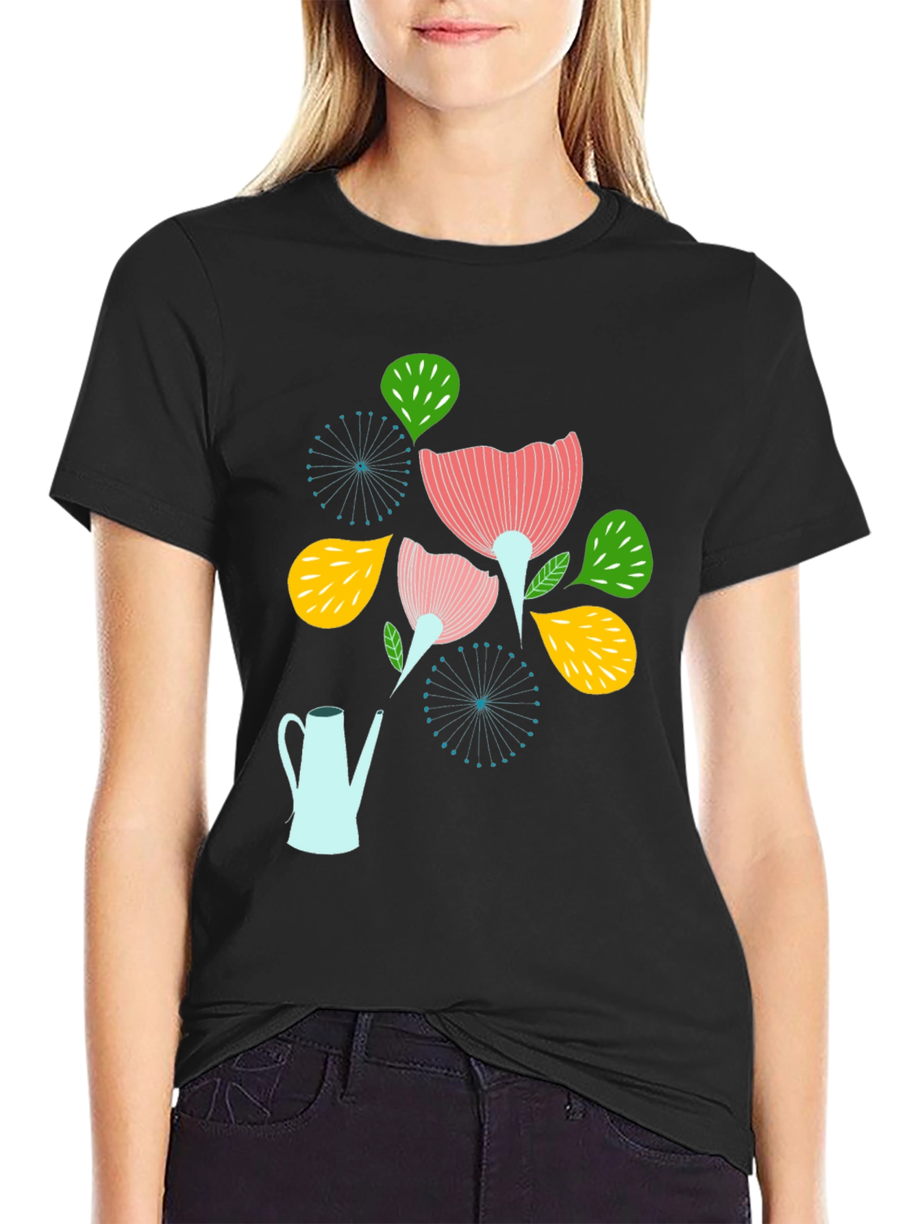 Floral Watering Can Graphic Tee