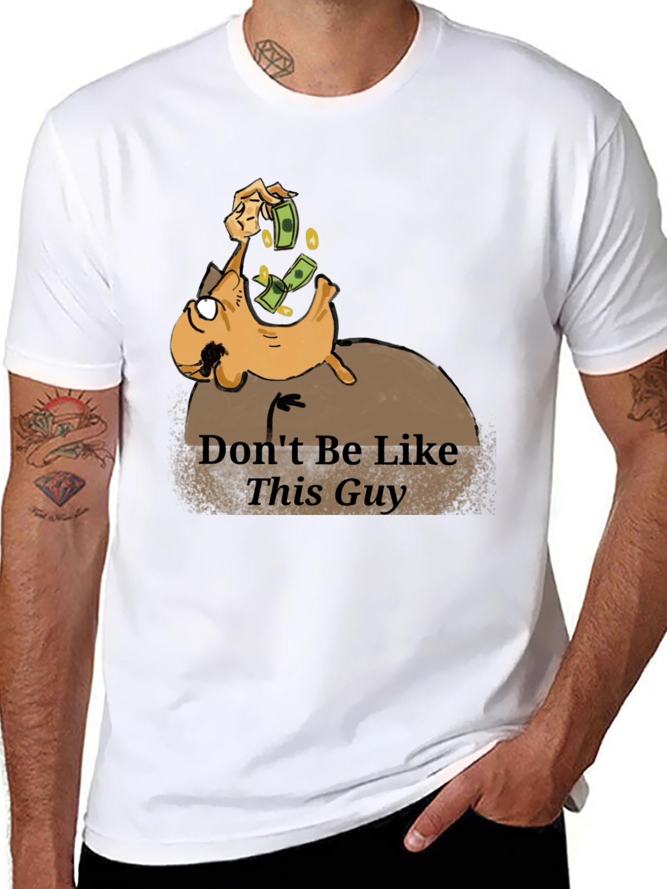 Dont Be Like This Guy Graphic T-Shirt - Black