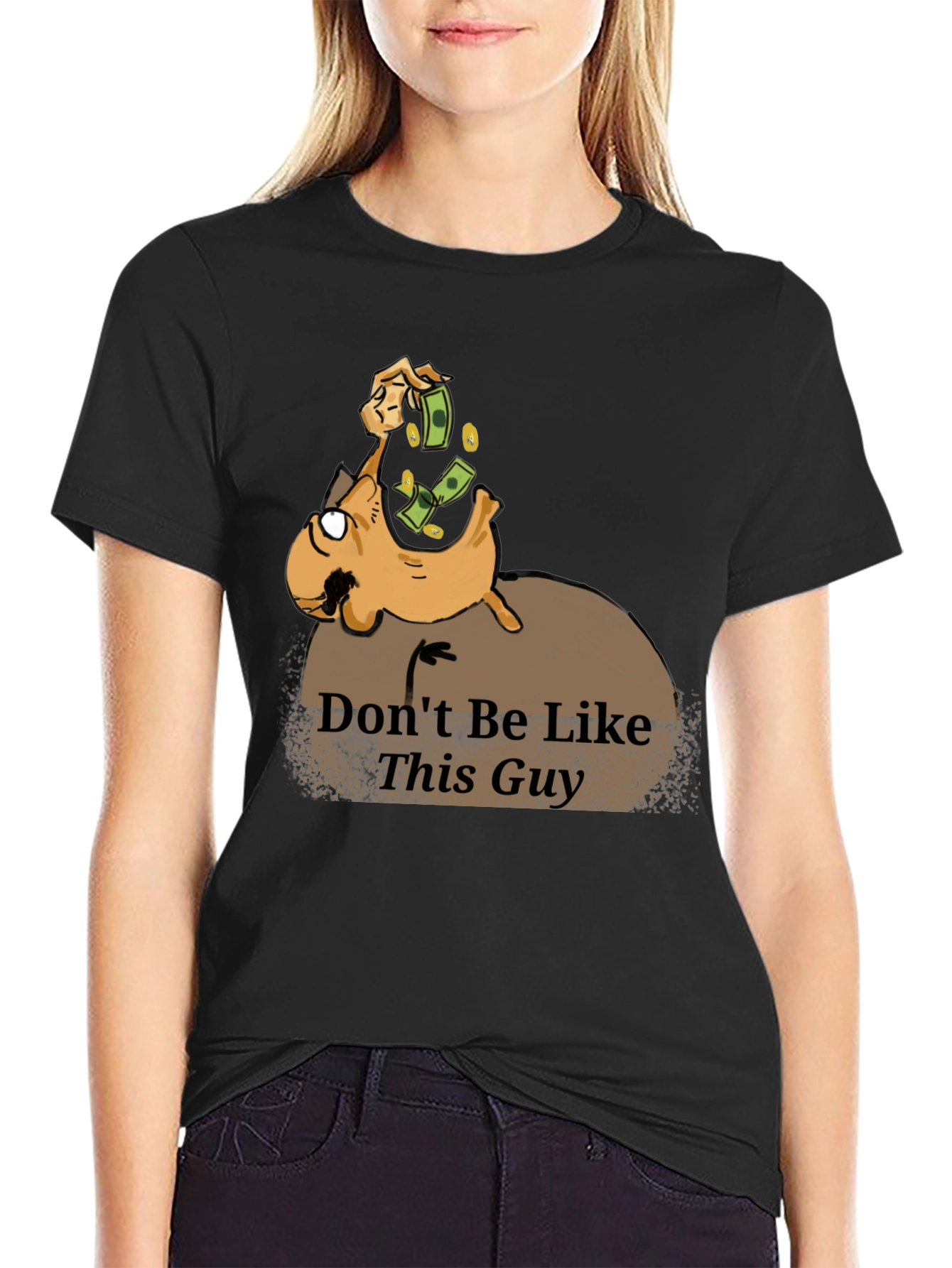 Dont Be Like This Guy Graphic T-Shirt - Black
