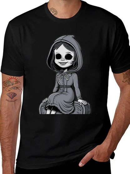 Grim Girl Graphic Tee - Unique Spooky Style