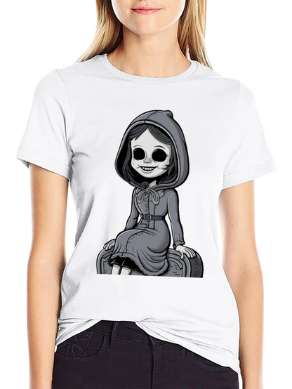 Grim Girl Graphic Tee - Unique Spooky Style