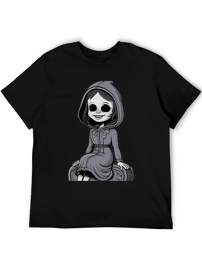 Grim Girl Graphic Tee - Unique Spooky Style