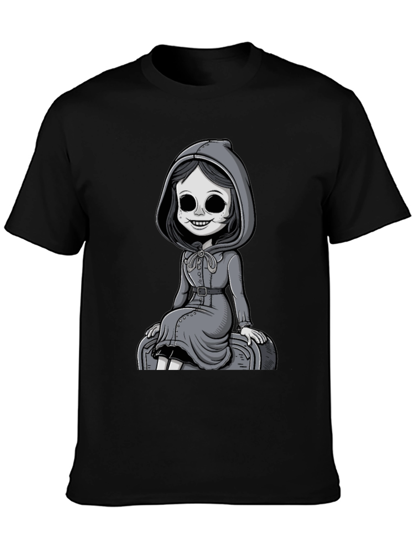 Grim Girl Graphic Tee - Unique Spooky Style