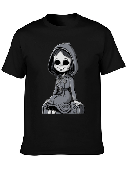Grim Girl Graphic Tee - Unique Spooky Style