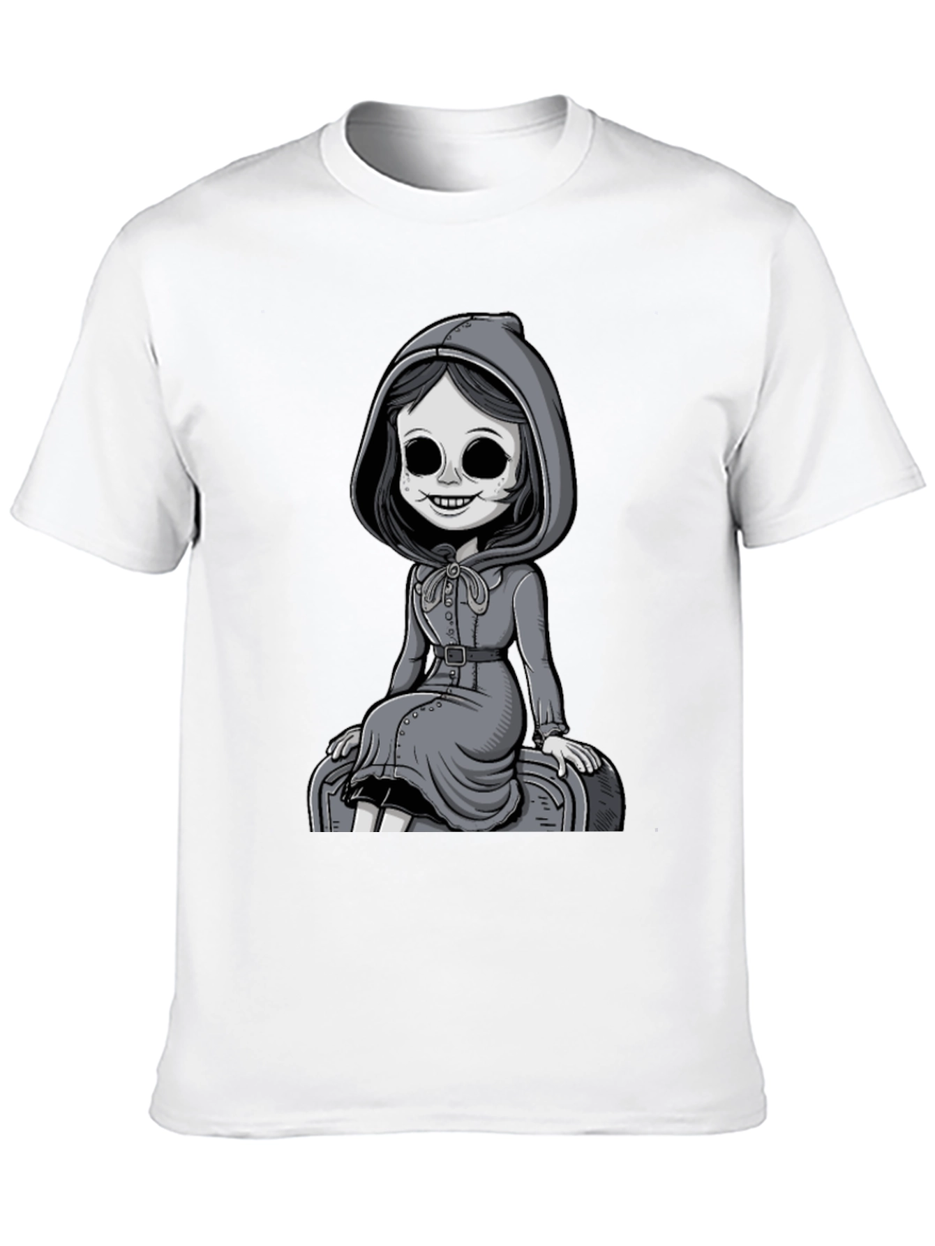 Grim Girl Graphic Tee - Unique Spooky Style