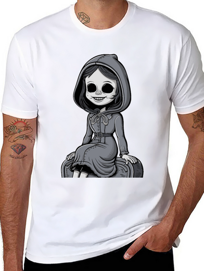 Grim Girl Graphic Tee - Unique Spooky Style