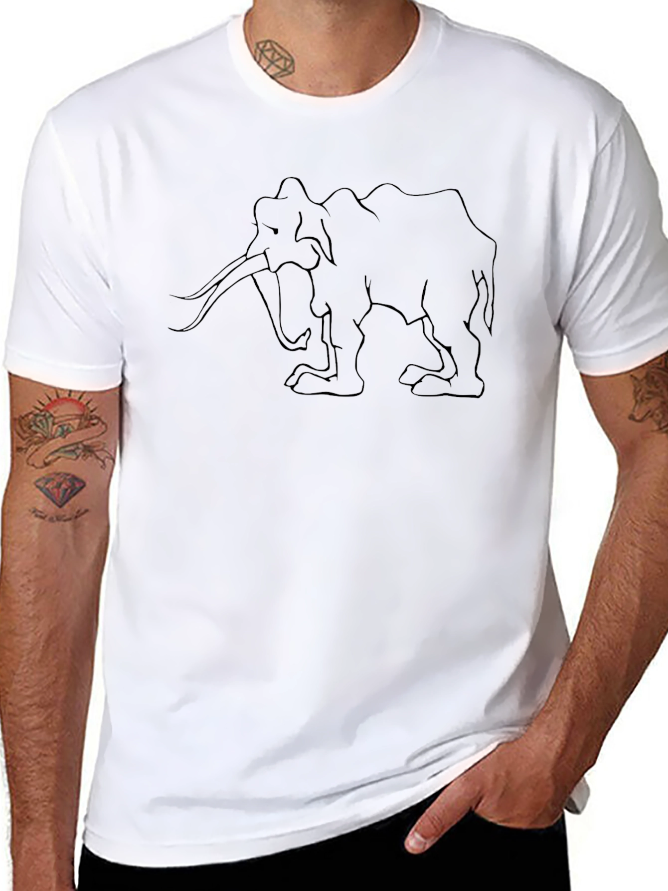 Mammoth Outline Graphic T-Shirt - Black
