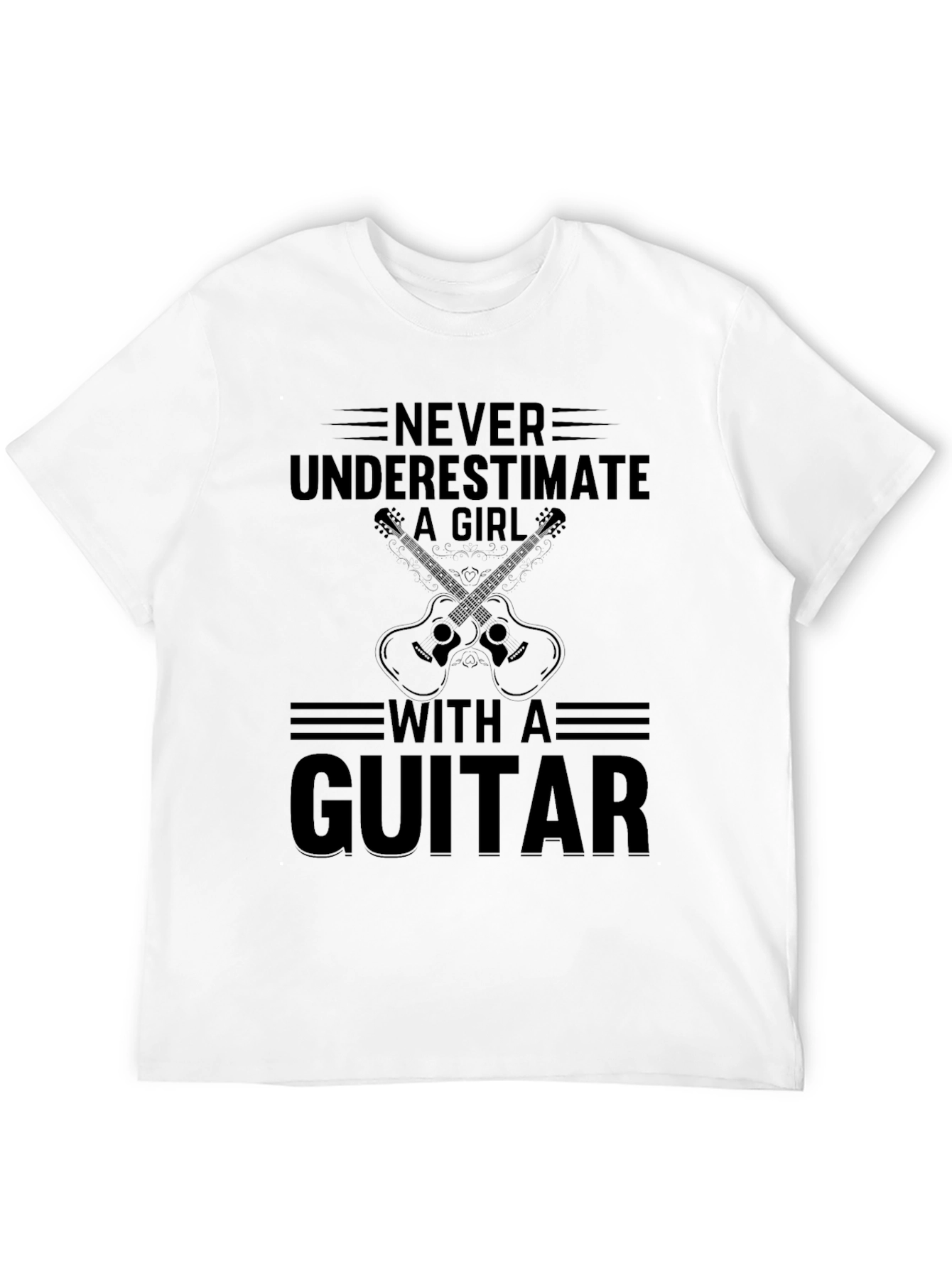 Never Underestimate Guitar Girl T-Shirt