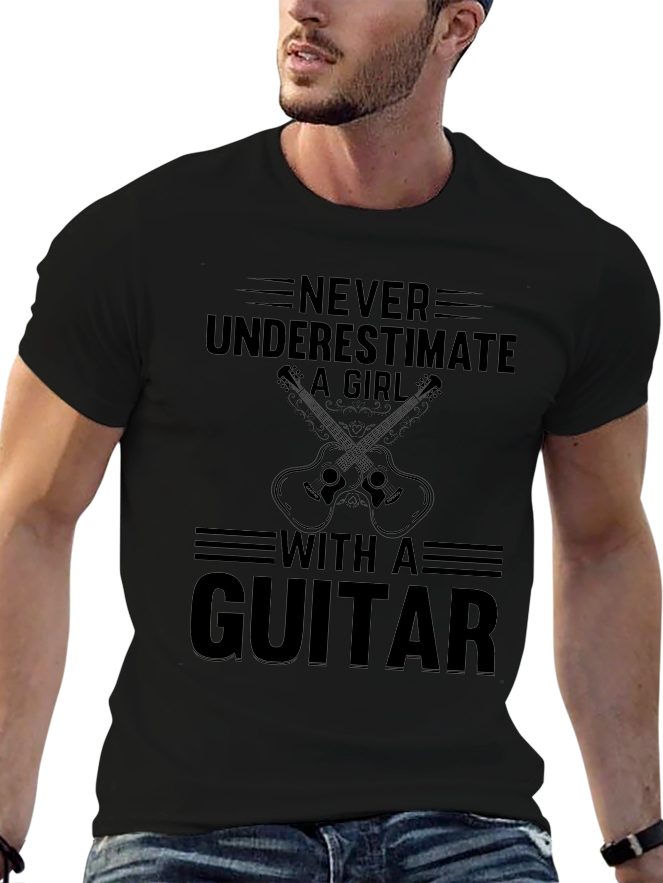 Never Underestimate Guitar Girl T-Shirt