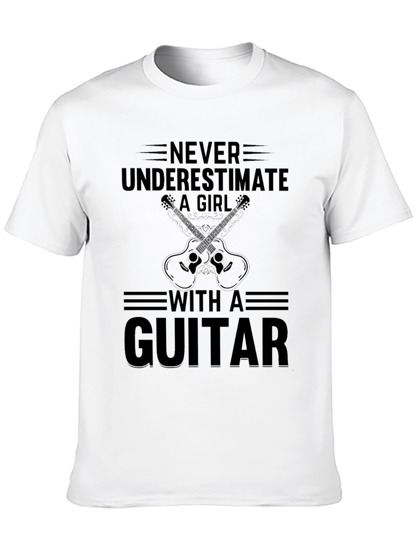 Never Underestimate Guitar Girl T-Shirt