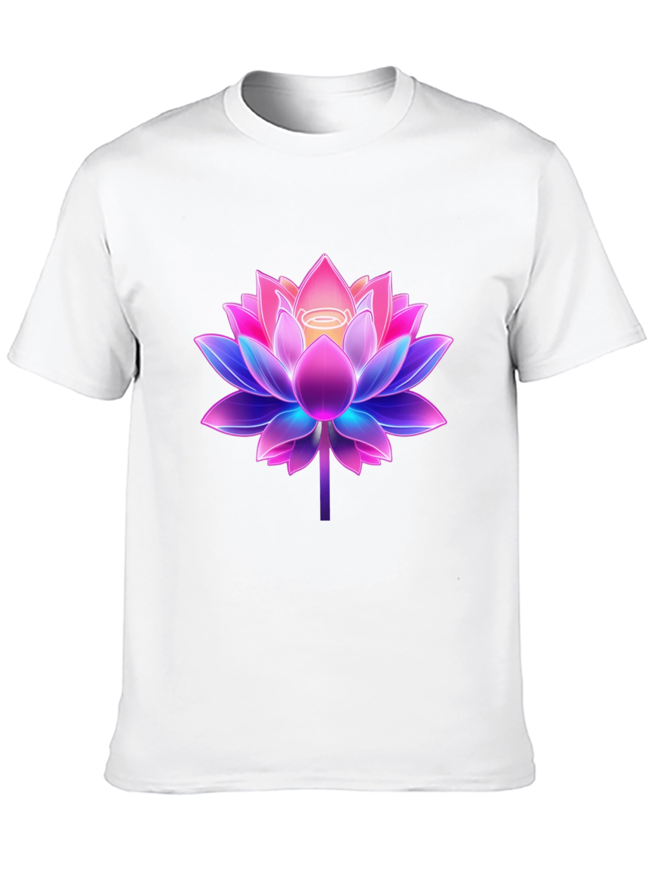 Lotus Flower Graphic Tee - Black Cotton Blend Shirt