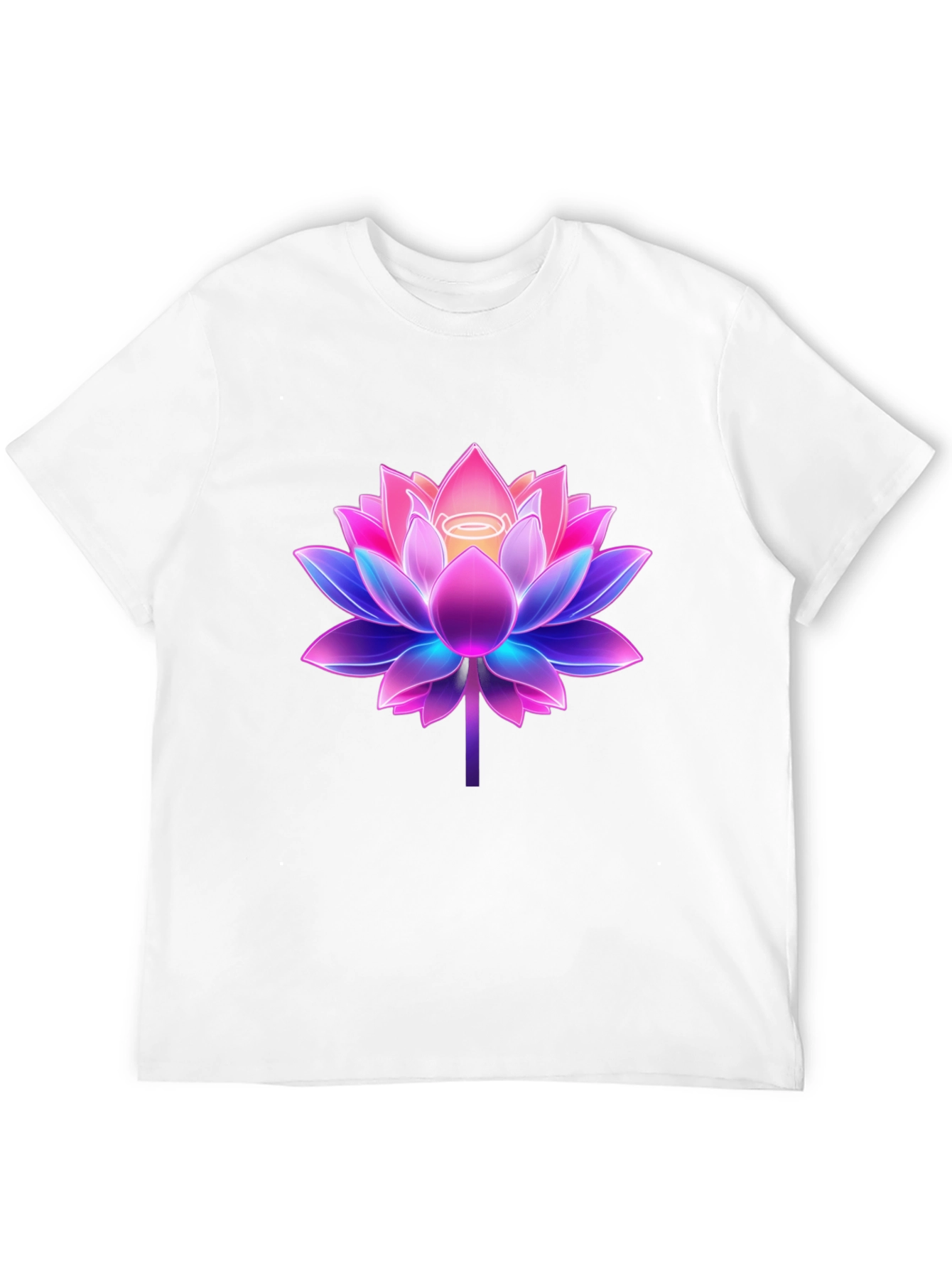 Lotus Flower Graphic Tee - Black Cotton Blend Shirt