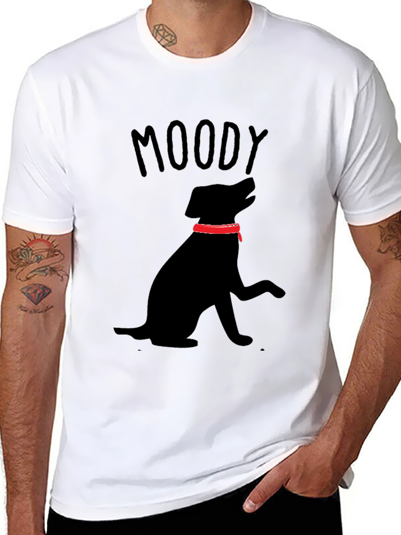 Moody Dog Black T-Shirt